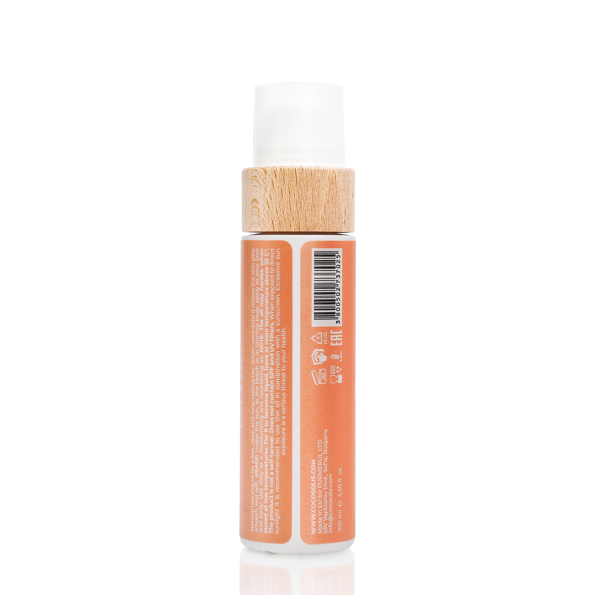 COCOSOLIS PEACH Bräunungsbeschleuniger – Bio-Bräunungsöl mit Vitamin E & Duft nach Pfirsich für schnelle intensive Bräune – Bräunungsverstärker für satte Bräune - pflegende Bodylotion