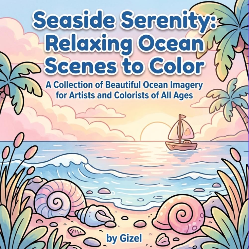 Seaside Serenity: Relaxing Ocean Scenes to Color: A Collection of Beautiful Ocean Imagery for Artists and Colorists of All Ages