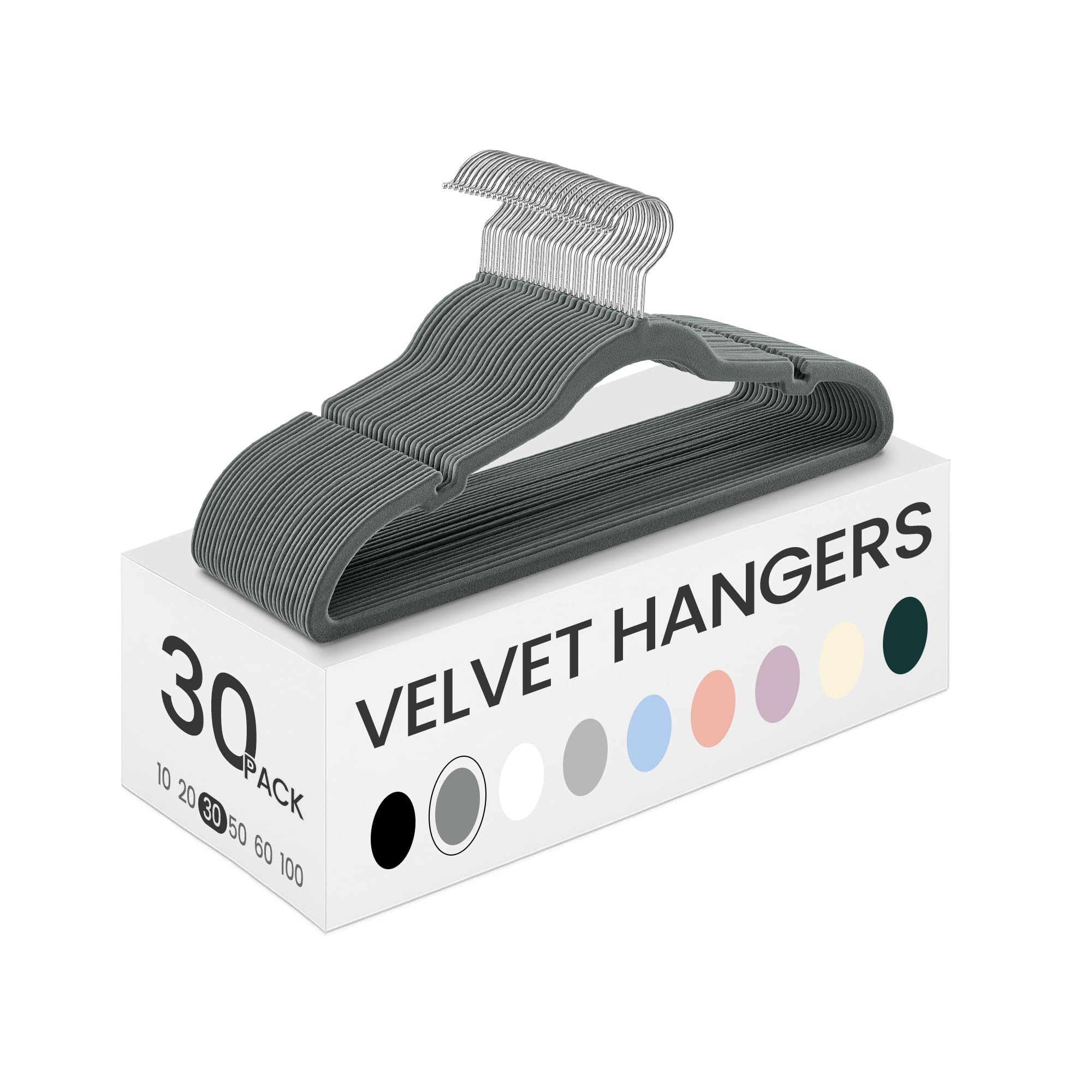 SONGMICS Velvet Hangers 30 Pack - Non-Slip, 360° Swivel