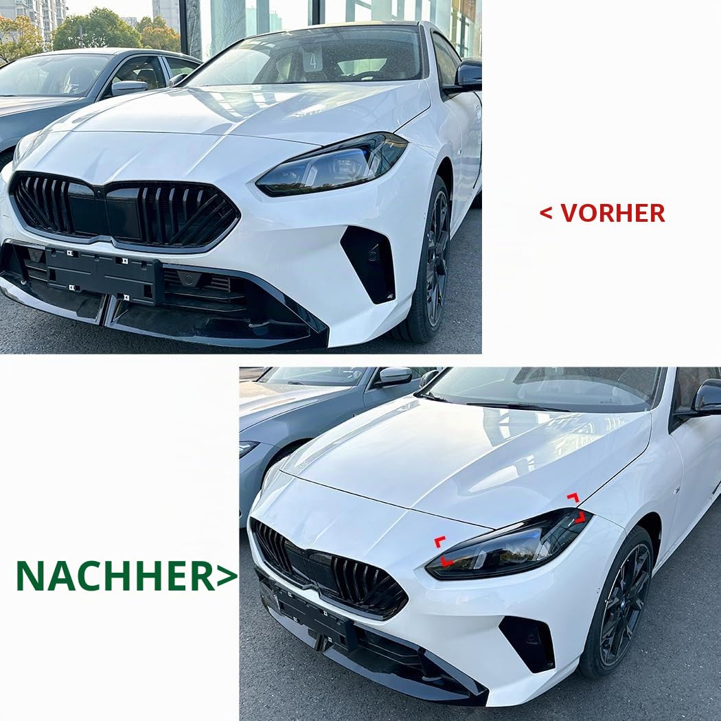 Frontscheinwerfer Augenlid Augenbrauen Trim für BMW F70 F74 2024-2025 Schwarz