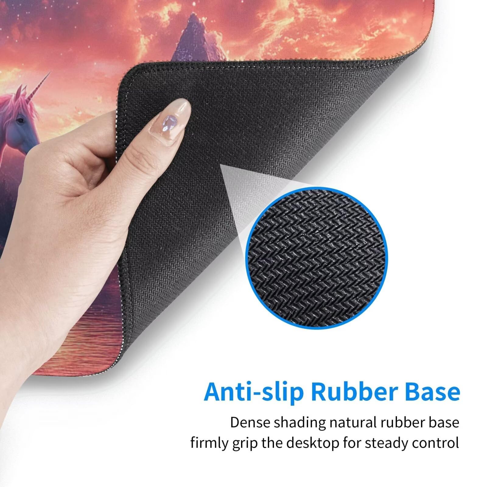 Gaming Mauspad XXL 900x600x3mm Mousepad Verlängertes Groß Mauspad Schreibtischauflage,Genähte Kanten rutschfeste Gummibasis,Verbessert Präzision Geschwindigkeit Home Office Schneeberg-Einhorn L-1462