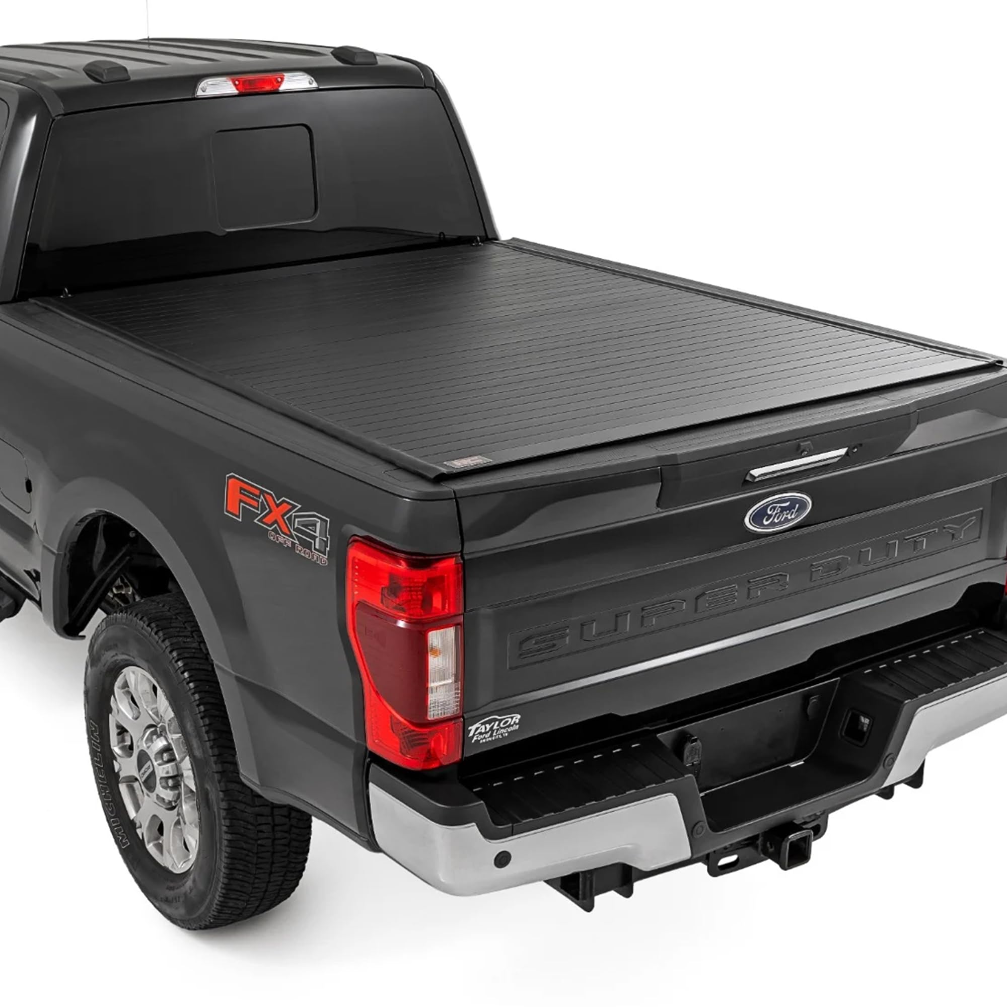 Photo 1 of Rough Country Hard Roll-Up Tonneau Cover for Ford F-250 & F-350 SuperDuty (2017-2026) - Aluminum Truck Bed Cover, Fits 6'10 Bed