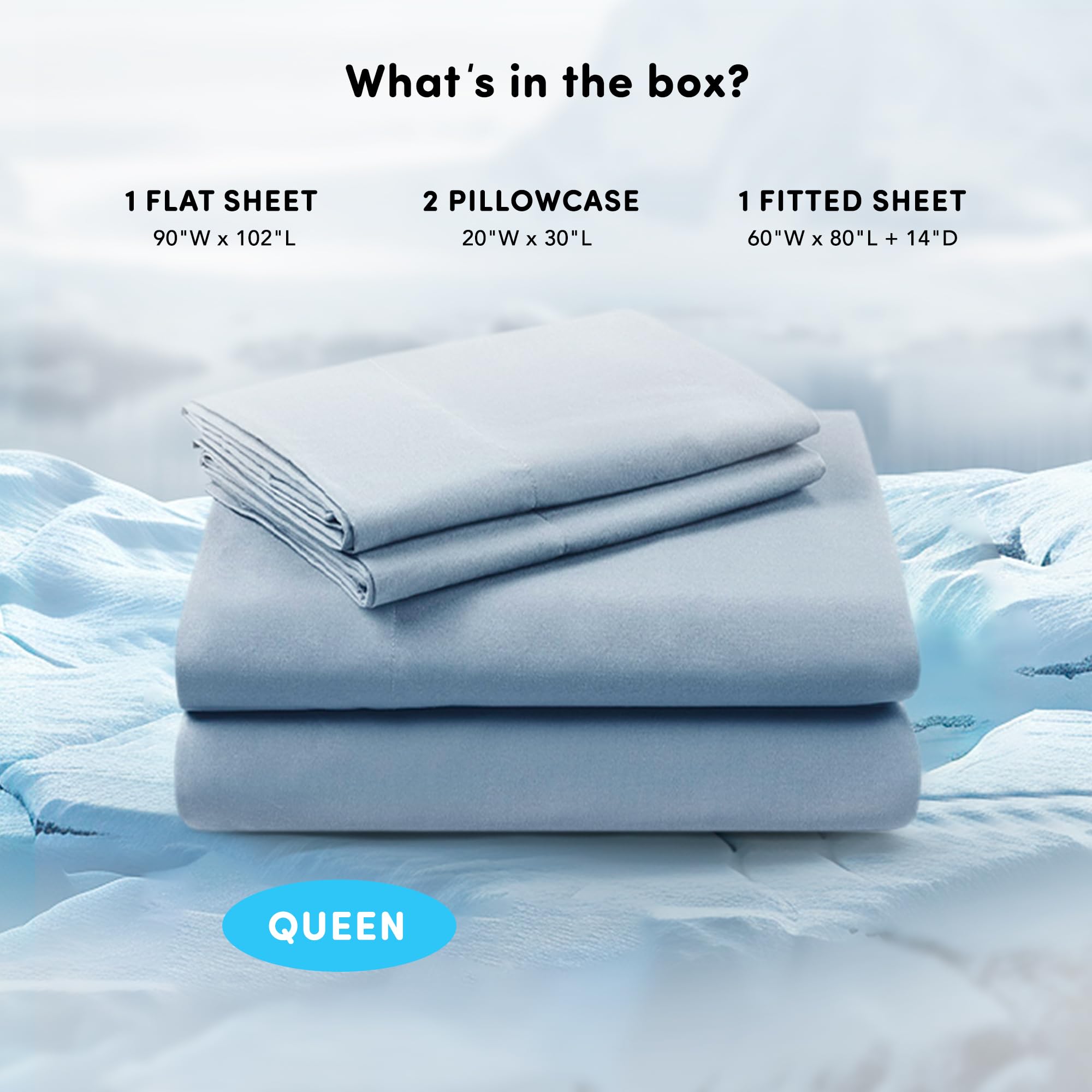 Comfort Spaces Queen Cooling Sheets, Moisture Wicking Coolmax Sheets, Soft, Colorfast Sheet Set - Image 3