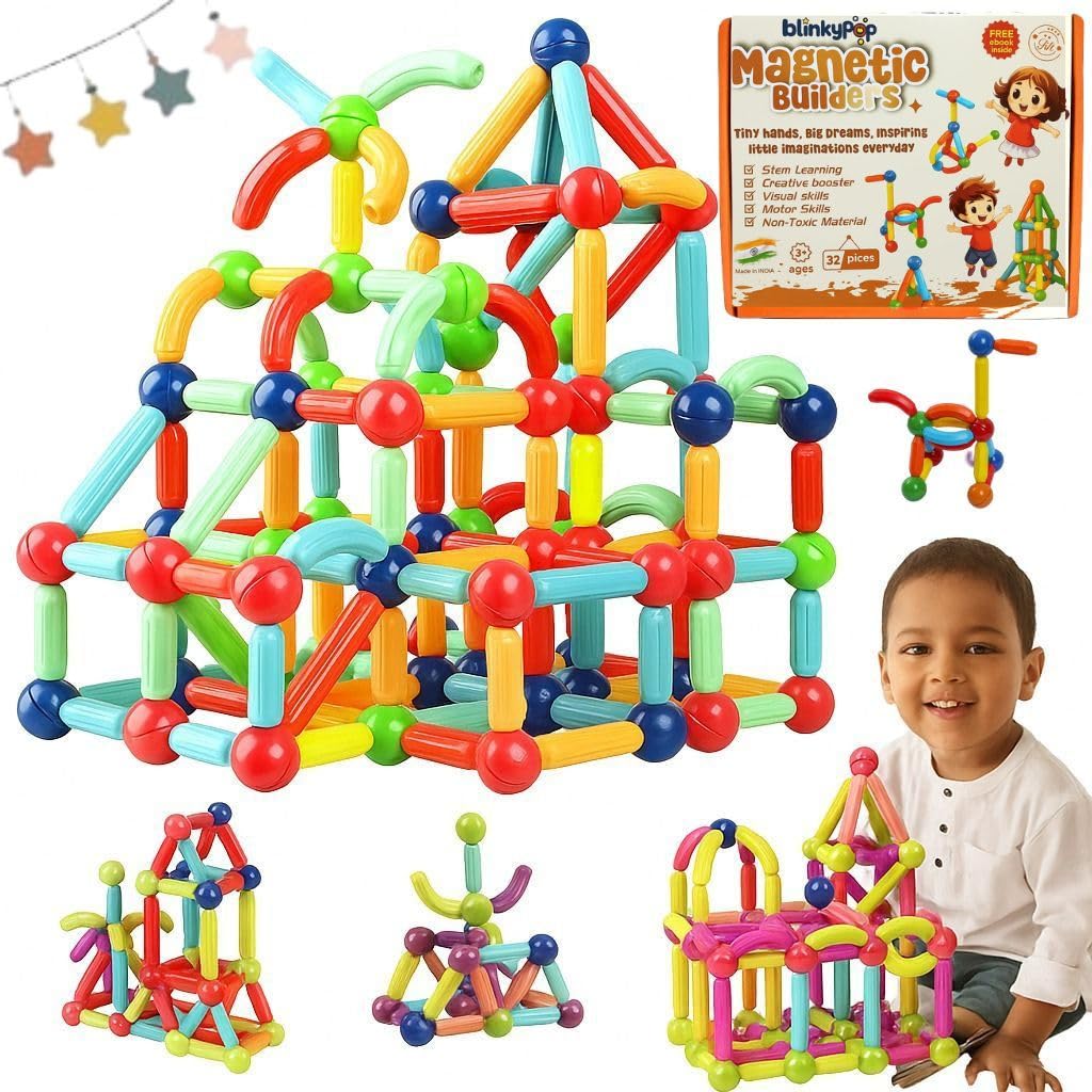 blinkypop Magnetic Sticks Building Blocks Set