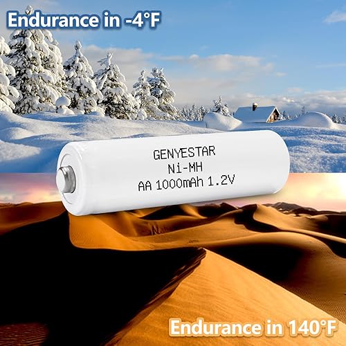 Miniatura 5 de Baterías AA recargables NIMH 1.2V Doble A 1000mAh Baterías 8 paquetes de baterías solares precargadas para reemplazo de luz solar remotos linterna