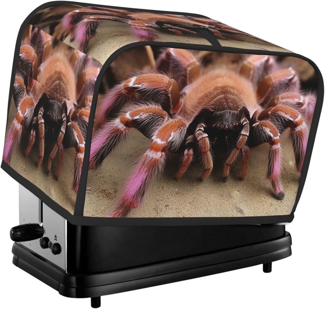 2 Slice Toaster Cover with Pockets Universal Bread Maker Covers Large Mexican Tarantula Kitchen Small Appliance Cover with Handle Oven Covers Dust and Fingerprint Protection
