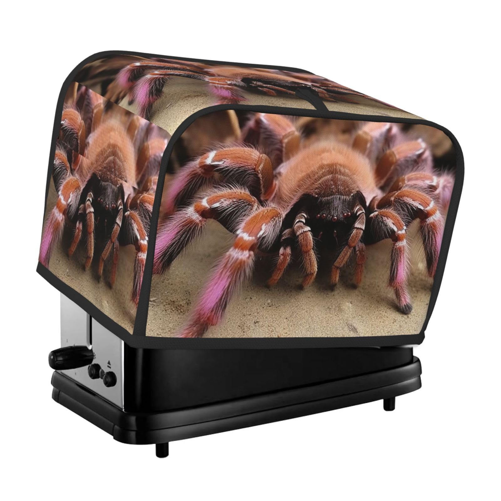 2 Slice Toaster Cover with Pockets Universal Bread Maker Covers Large Mexican Tarantula Kitchen Small Appliance Cover with Handle Oven Covers Dust and Fingerprint Protection