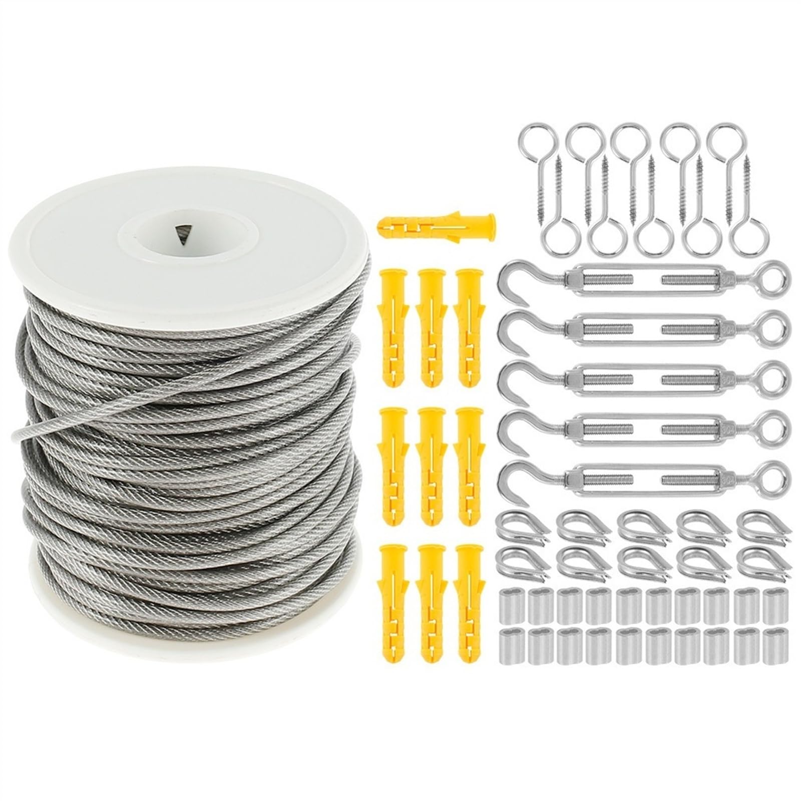 Cable Acero,Cuerda de alambre Cuerda de alambre Flexible recubierta de PVC de acero de 30/15 metros, cuerda de alambre suave, tienda colgante de acero inoxidable transparente, cuerda Uso apto para ten