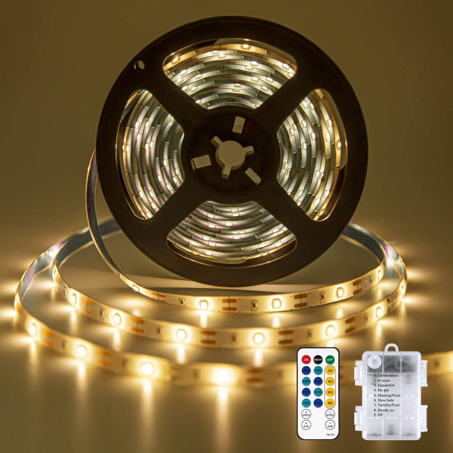 LED Strip light battery powered 3M 90LED Battery Dimmable Light Strip