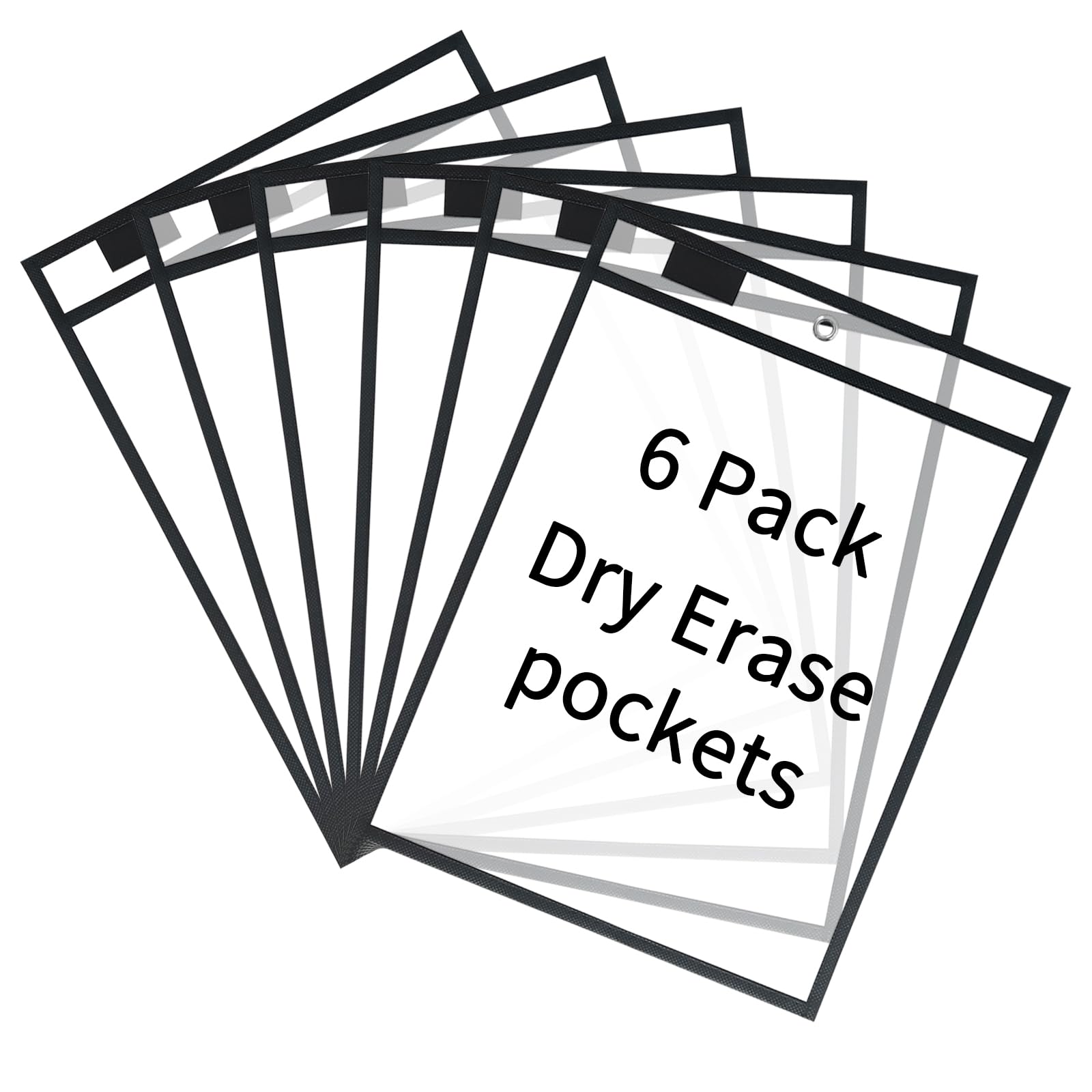 50PCS Job Ticket Holders Dry Erase Pockets 10x14Inch,Black,Reusable Plastic Sleeves For Paper - View #4