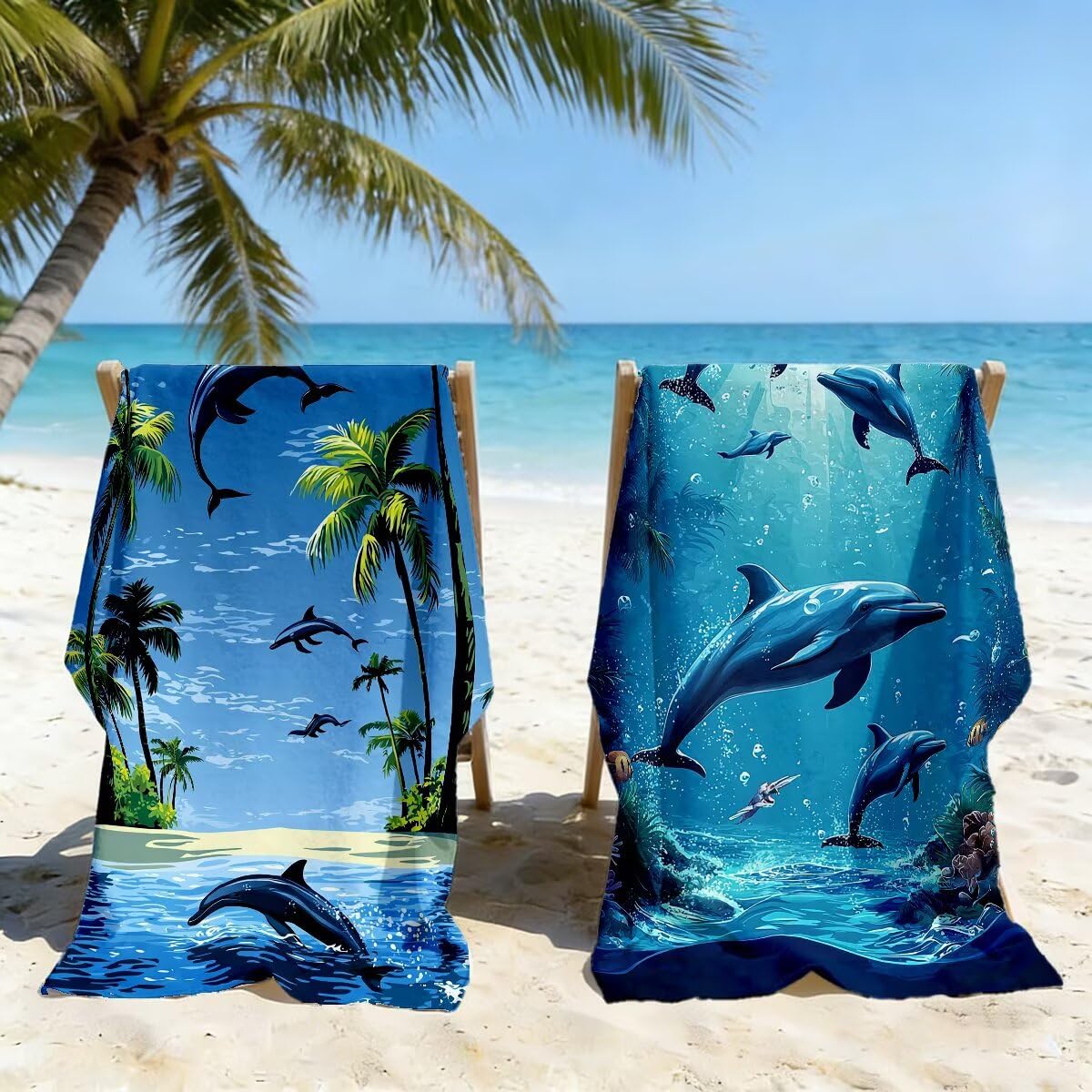 Ręcznik plażowy XXL, 100 x 200 cm, zestaw 2 szt., z mikrofibry, ręcznik plażowy, morze, szybkoschnący, do sauny, fitness, bez piasku, ręcznik plażowy, do sauny, duży ręcznik kąpielowy, prezent dla