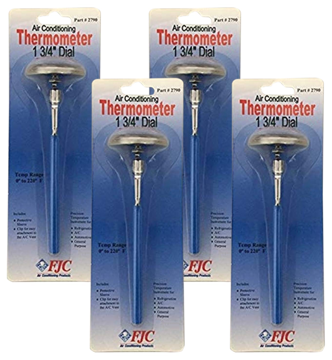 FJC (2790 1-3/4" Dial Thermometer (Pack of 4)