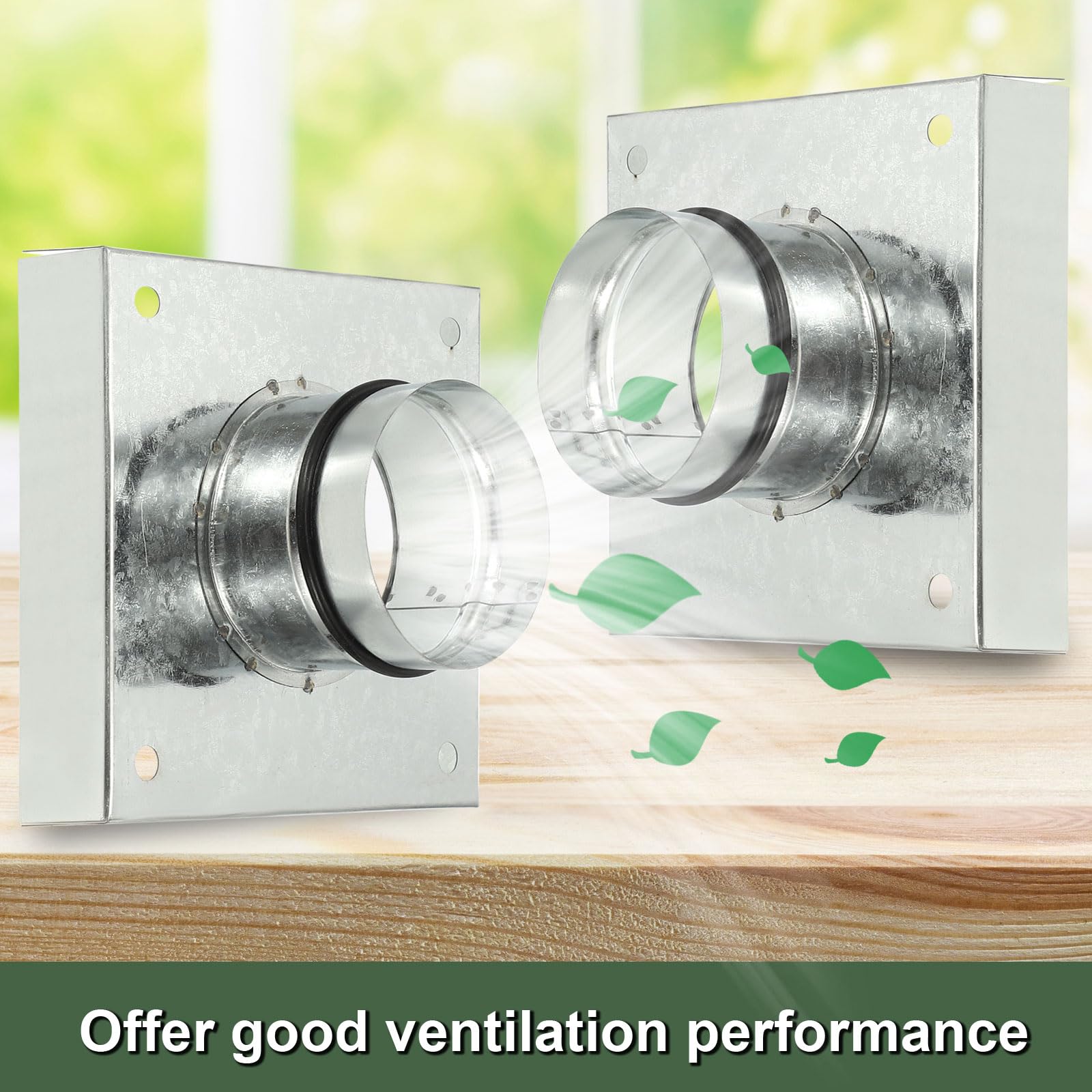 YOKIVE Duct Connector Flange, Galvanized Steel Air Ducting Mounting Plate with Rubber Gasket - Image 4