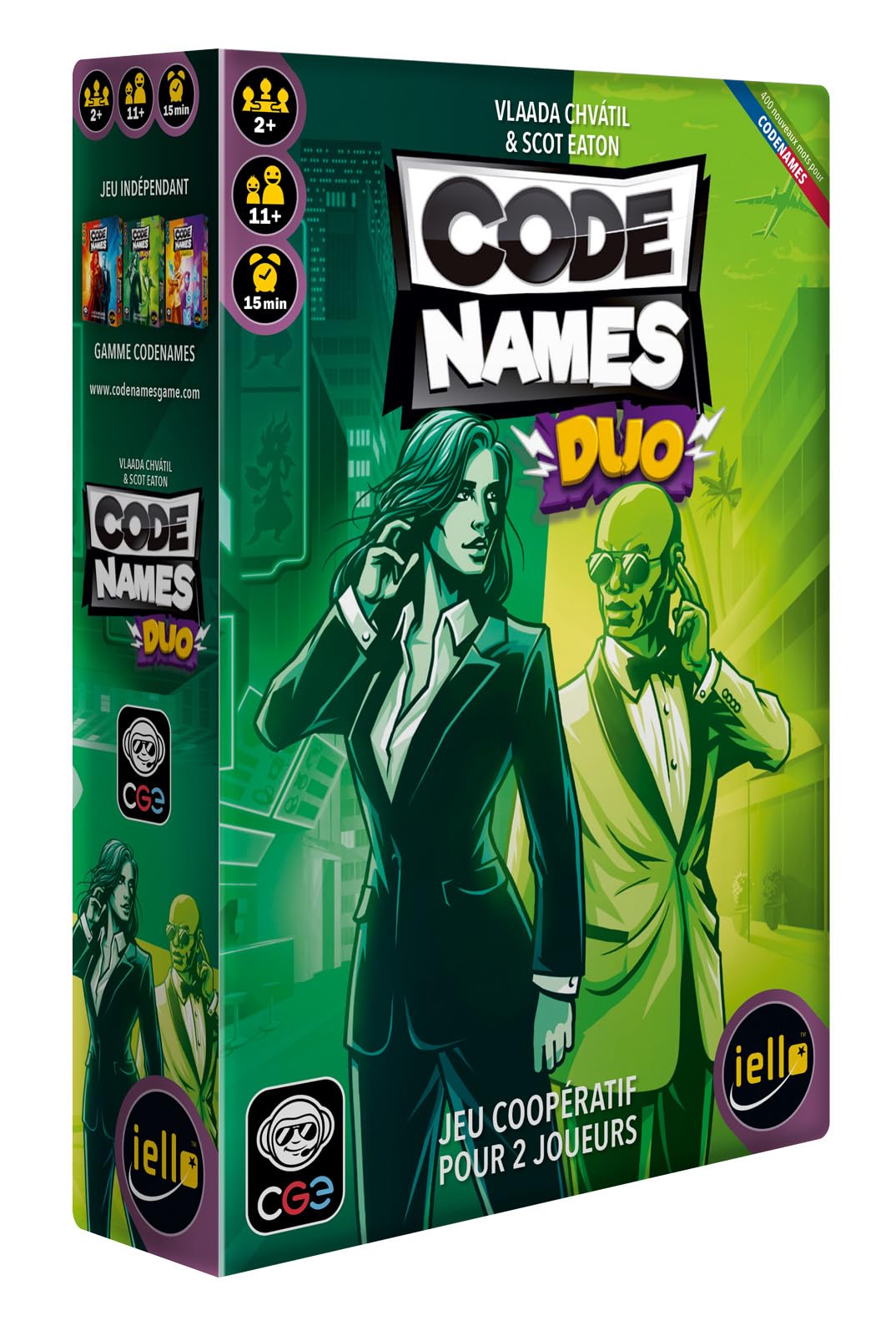 IELLO CODENAMES: Duo – Le Jeu de Mots coopératif où Deux Joueurs s'unissent pour découvrir Les Bons Mots ! ‍ Résolvez Les énigmes Ensemble et évitez Les pièges – Un défi de Communication pour Deux !