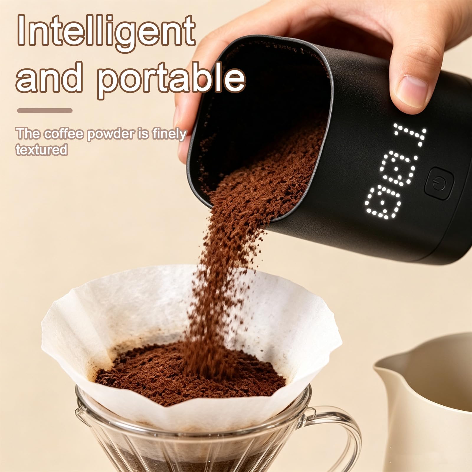 Balance à café numérique avec écran LED - Doseur numérique - Avec minuterie - Rechargeable - 0,1 g - Design simple - Conçu pour les baristas et les amateurs de café