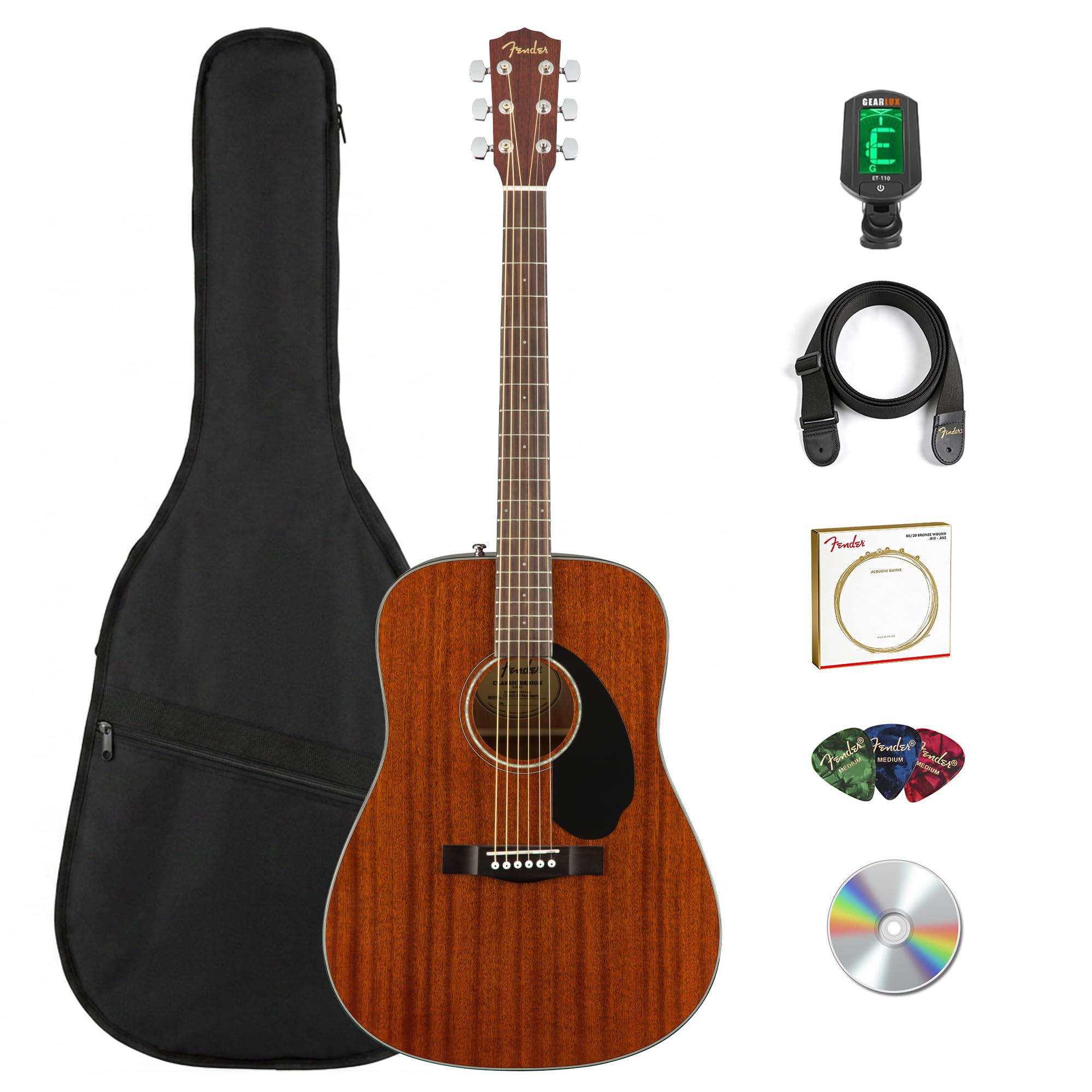 Amazon.com: Fender CD-60S Solid Top Dreadnought Acoustic Guitar