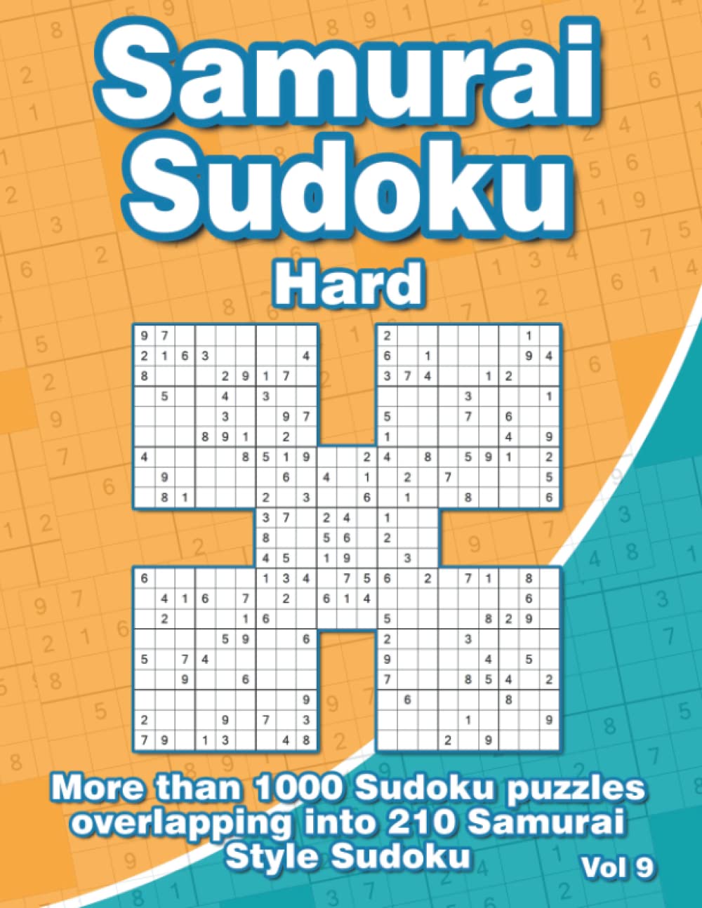 Hard Samurai Sudoku Puzzles: Difficult Sudoku Puzzle Book with 210 Hard Samurai Style Puzzles for Adults