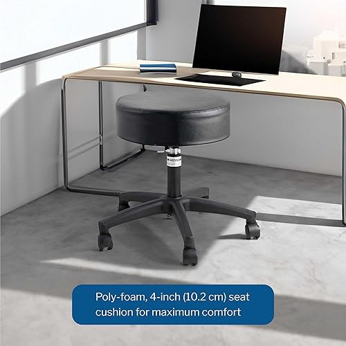 Miniatura 3 de McKesson Taburete de examen, neumático, cinco patas, redondo, sin espalda, negro, capacidad de peso de 250 libras, base de 21 pulgadas, altura