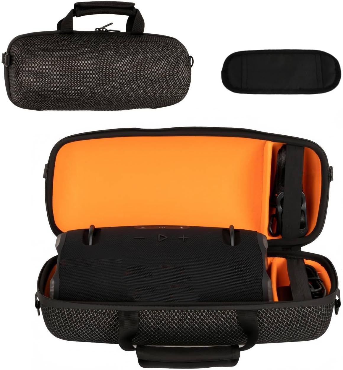 EVA Hard Case for JBL Xtreme 5 Portable Speaker, Protective Travel Carrying Storage Holder Bag with Shoulder Pad Fit for Charger Adapter and Accessories
