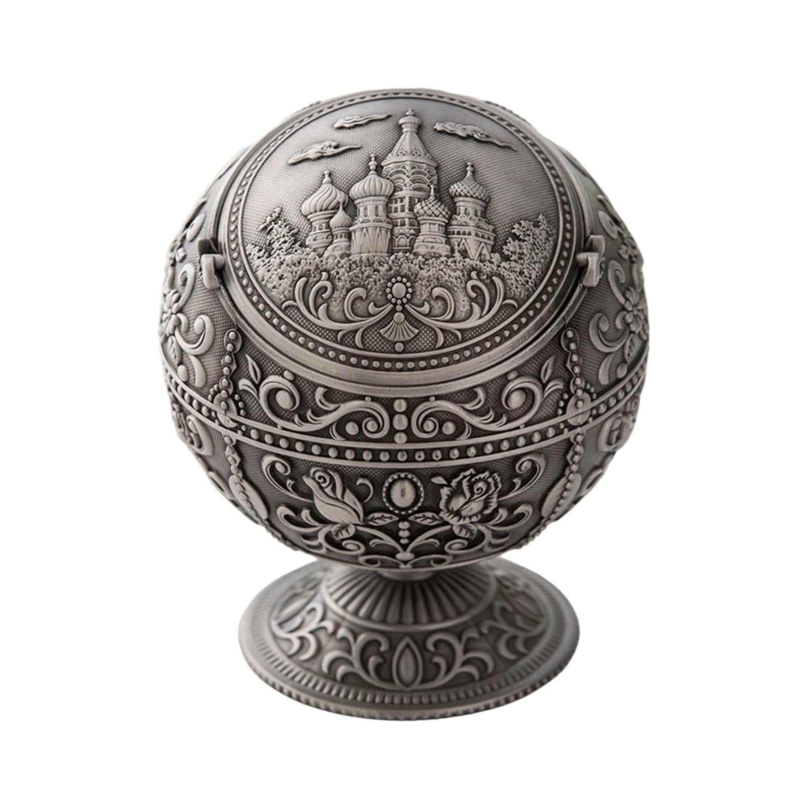 PIEXANGH Windproof Ashtray with Lid Earth Ashtray Simple Cleaning Process Home Decoration Metal with Lid