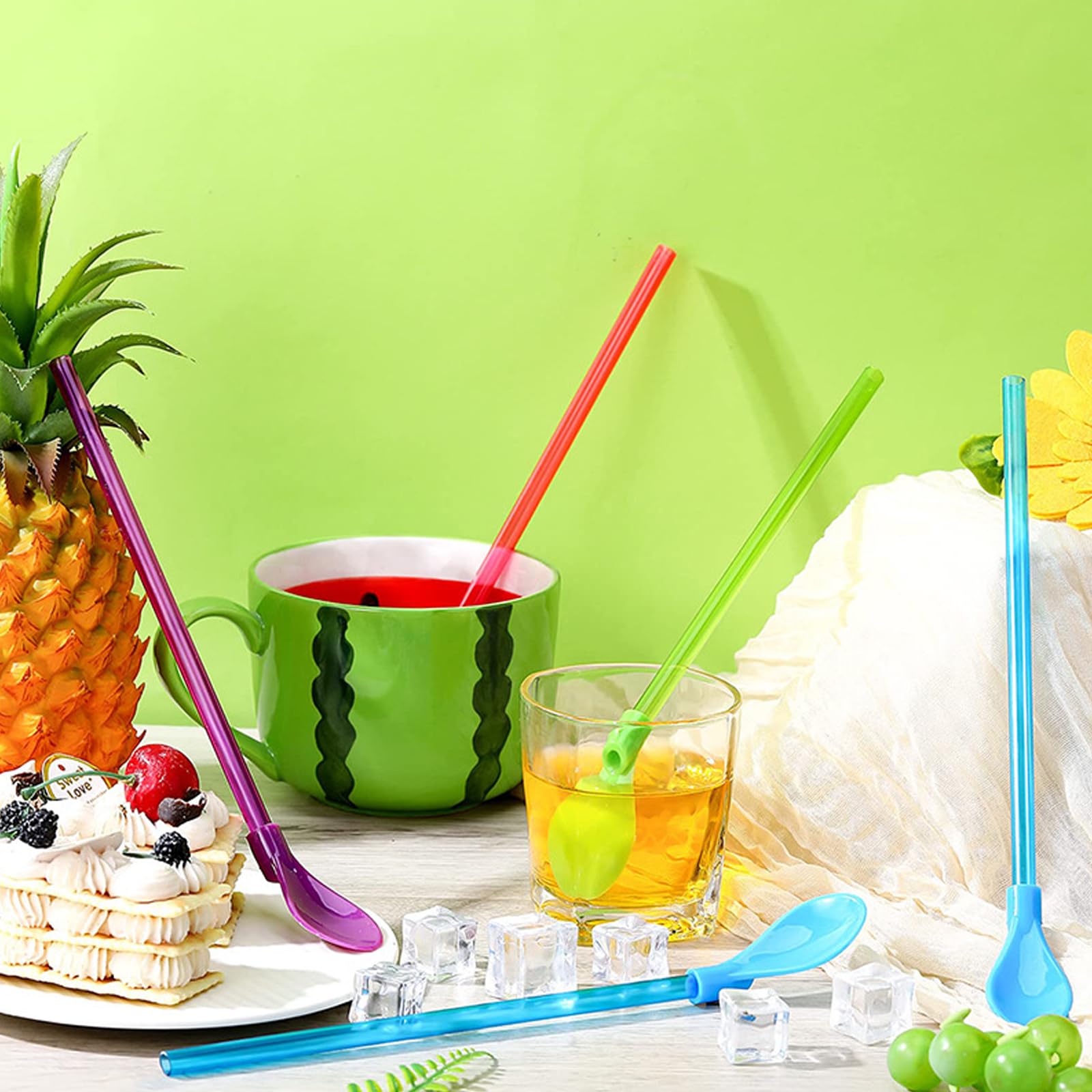 Cannucce Bubble Tea, Cannucce Riutilizzabili Metallo per Smoothie Milkshake Boba 12mm Larghe