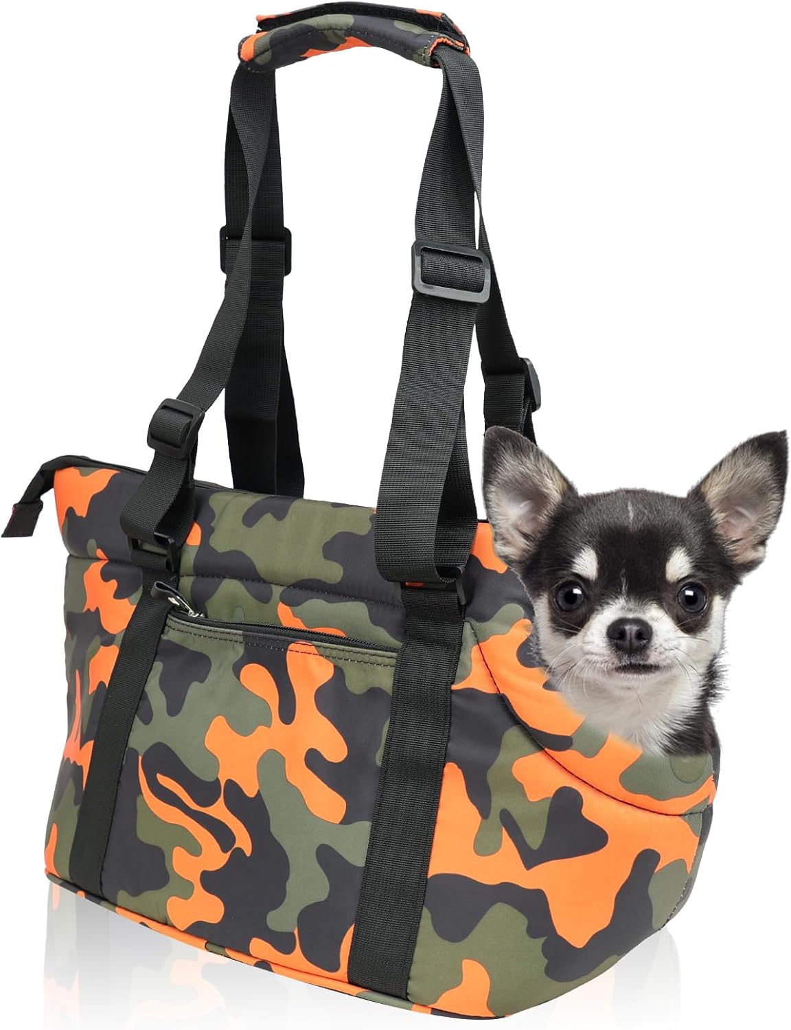 Premium 10mm Padded Dog Purse Carrier for Small Dogs, Pet Tote Bag Shoulder Carrying for Dog/Cat Below 4kg/9lbs -Camouflage Green