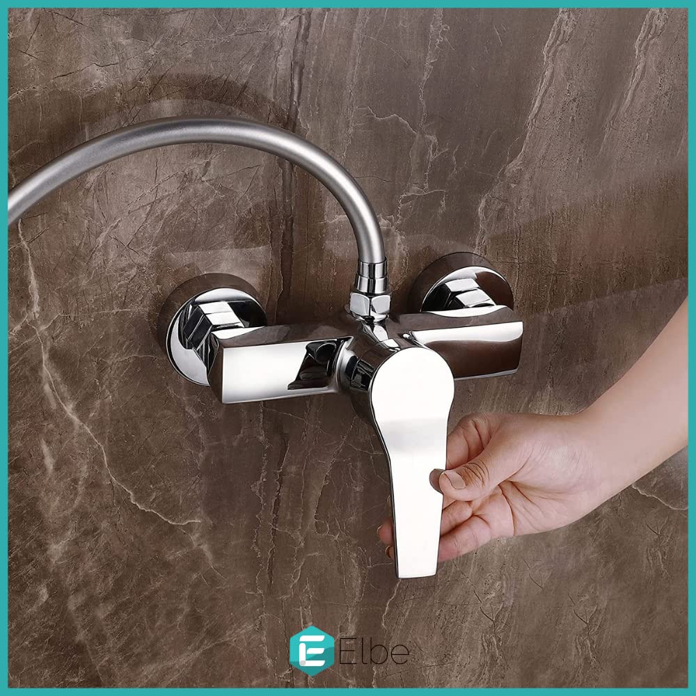 Elbe® chrom stal nierdzewna jednouchwytowa bateria prysznicowa srebrna