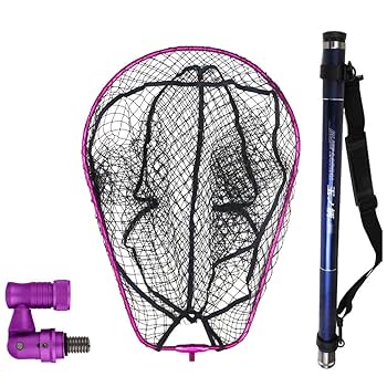 青ジョイント付 5M ランディングネット ワンピース ラバーネット たもの柄 青ジョイント付 5M ランディングネット ワンピース ラバーネット