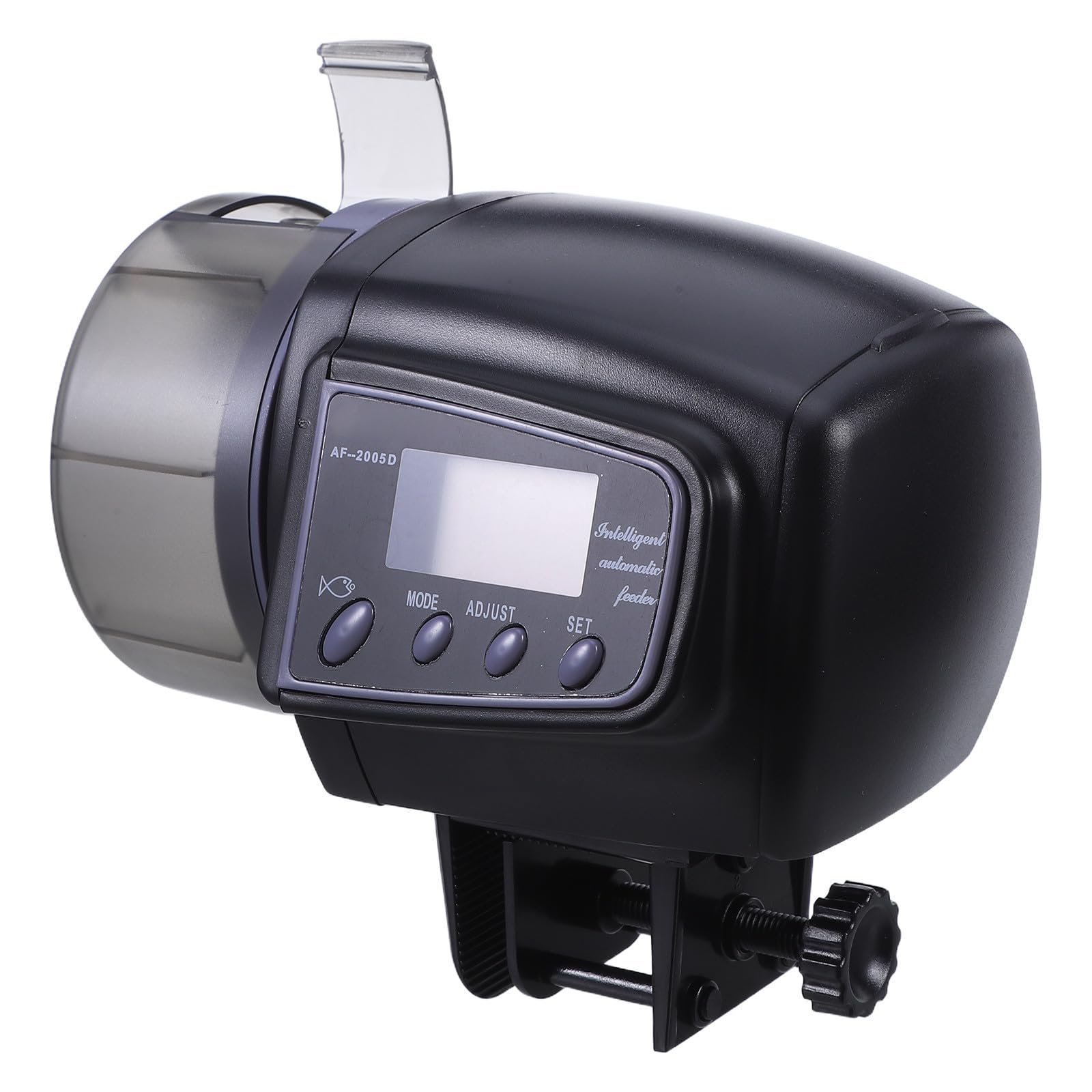 Toyvian Alimentador Electrónico de Peces Temporizador y Pantalla LCD | Plástico Negro, Alimentación Automática Programada, Pilas No Incluidas