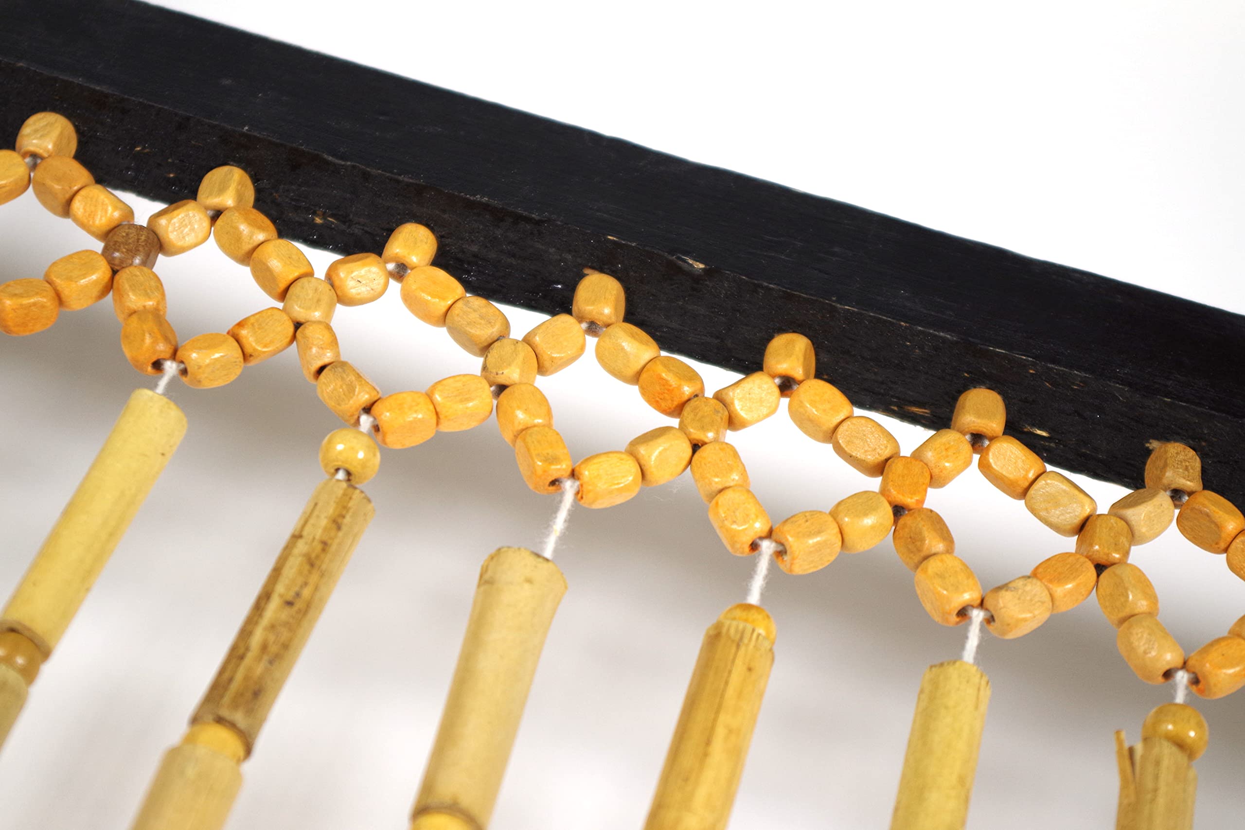 Kobolo Türvorhang BAMBOO 90x200cm braun, Bambus Perlenvorhang mit 31 Strängen je 0,8,cm & Holzleiste, dekorativer Fadenvorhang als Insektenschutz & Raumteiler für Balkon- & Terrassentür, handgefertigt