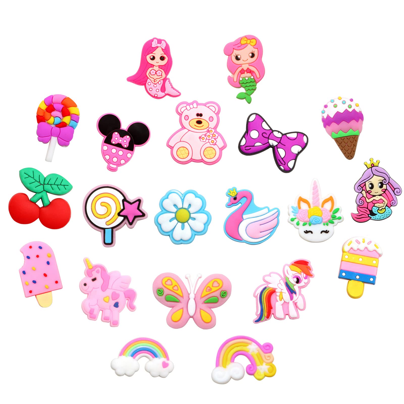 15/20PCS Lovely Shoe Charms for Croc slipper, ALLOY/PVC Charms for Kids Girls Womens Clog Shoes Decorations Charms Summer Birthday Party Gift