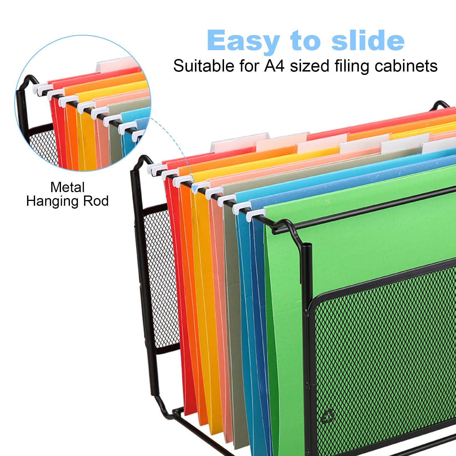 Traxenta Set 15 Cartelle Sospese A4 - 5 Colori Con Etichette | Organizzazione Ufficio E Casa - Foto 3