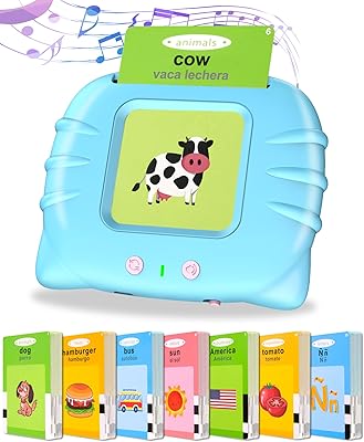 385 Words Talking Flash Cards for Toddlers 2-4 Bilingual Spanish English, Autism Toys, Speech Therapy Toys, Educational Learning Flash Cards for Boys and Girls, 385 Sight Words