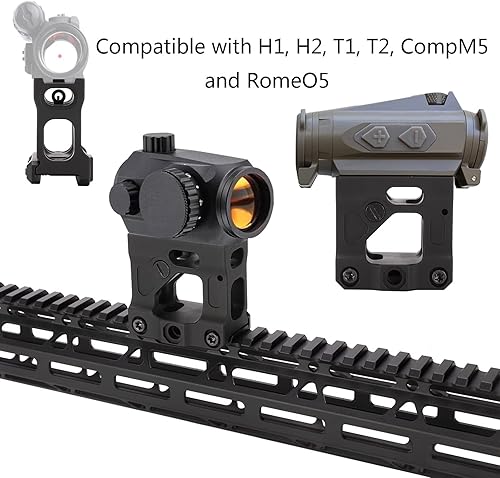 Miniatura 2 de Phoking Montura de Punto Rojo Soporte Elevador Picatinny para Miras T1 T2 H1 H2 Compatible con Todas las Ópticas de Huella
