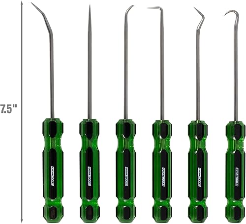 Miniatura 2 de OEMTOOLS 26545 Juego de 6 ganchos y púas con mango de acetato, herramienta de gancho y herramienta de selección, juego de púas y ganchos