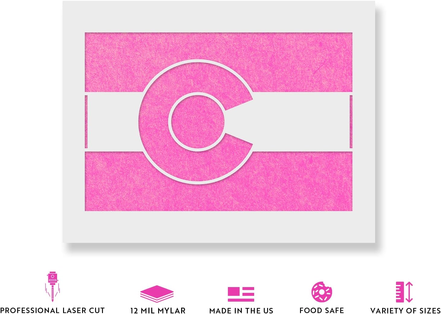 Colorado State Flag Stencil - Flag Stencils, Colorado, Stencil Colorado, Craft Stencil, Flag Stencil