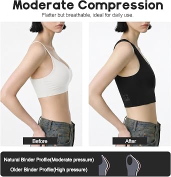 Chest Binder FTM,Moderate Compression Pullover Binder Bra for Women