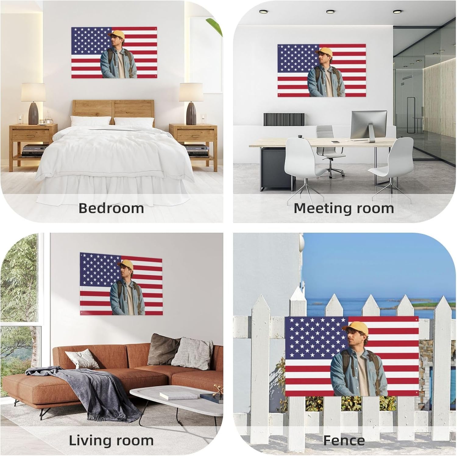 Custom Flag 5x8 Ft Personalized Add Photo To American Flag Customized Room Dorm For Wall Flag Garden Yard Decoration Outdoor Banner