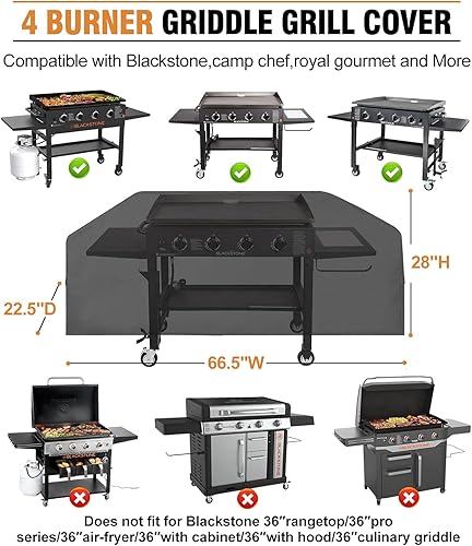 Miniatura 6 de 36 inch Griddle Cover for Blackstone,600D Heavy Duty Rip-Proof Material Flat Top Grill Cover,Waterproof UV and Fade Resistant Grill Cover with