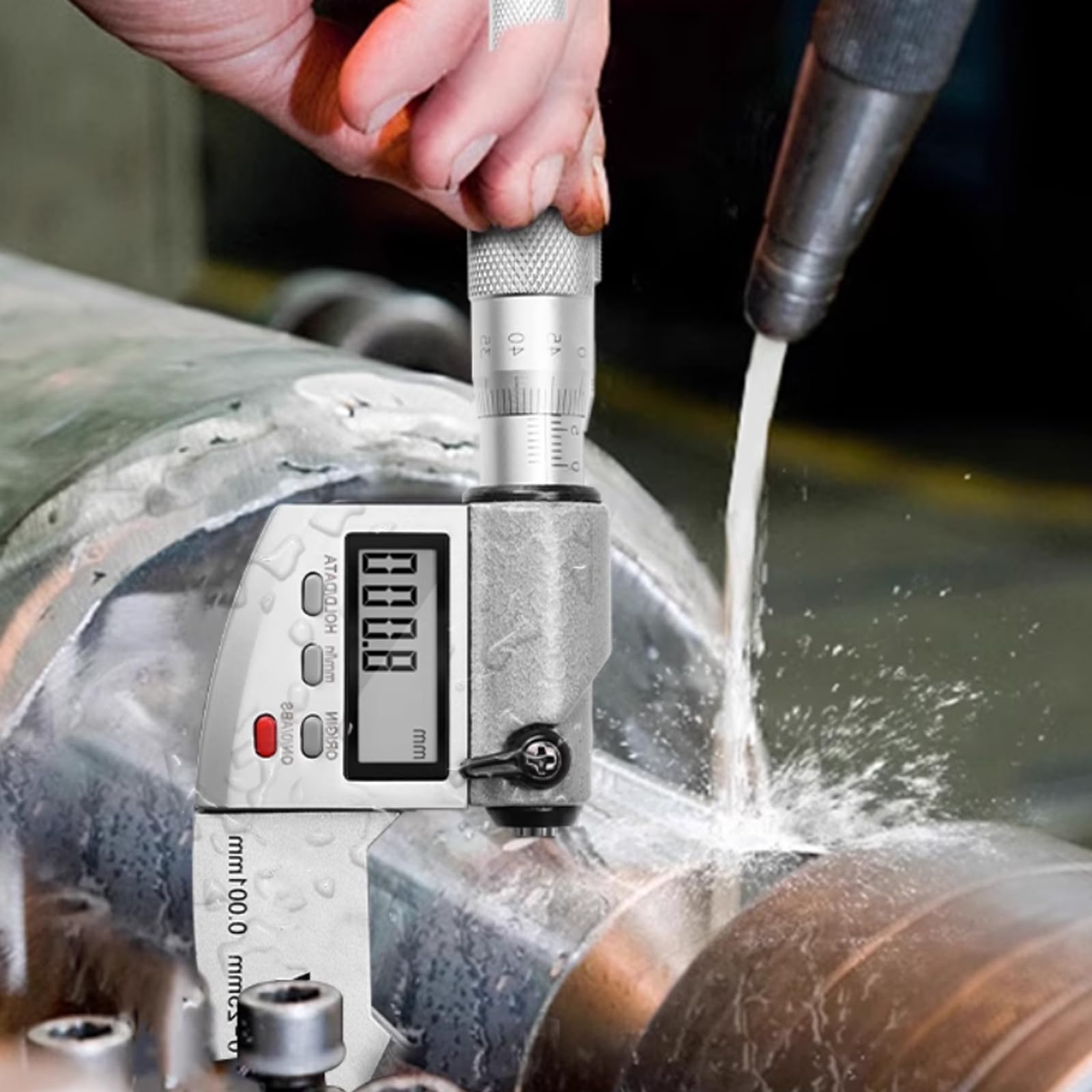 IP65 zestaw mikrometrów cyfrowych, 0-100 mm, elektroniczny zestaw śrub do mierzenia kabłąkowego ze stali nierdzewnej, wodoszczelny, do obróbki CNC i warsztatu, precyzyjny miernik do pomiaru
