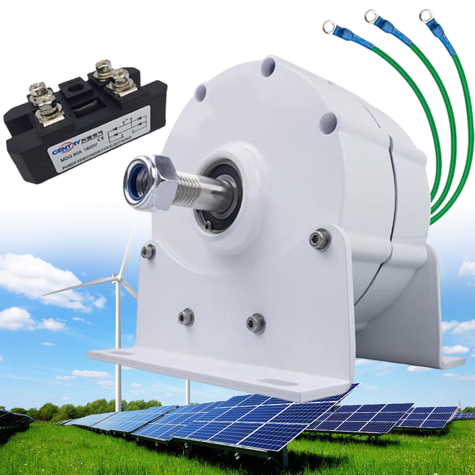 Wydajny generator energii wiatrowej z generatorem prądu zmiennego z magnesem trwałym, 12000 W, niska prędkość obrotowa, 12 V, 24 V, 48 V, 120 V, 220 V, bez przekładni, do turbin wodnych z