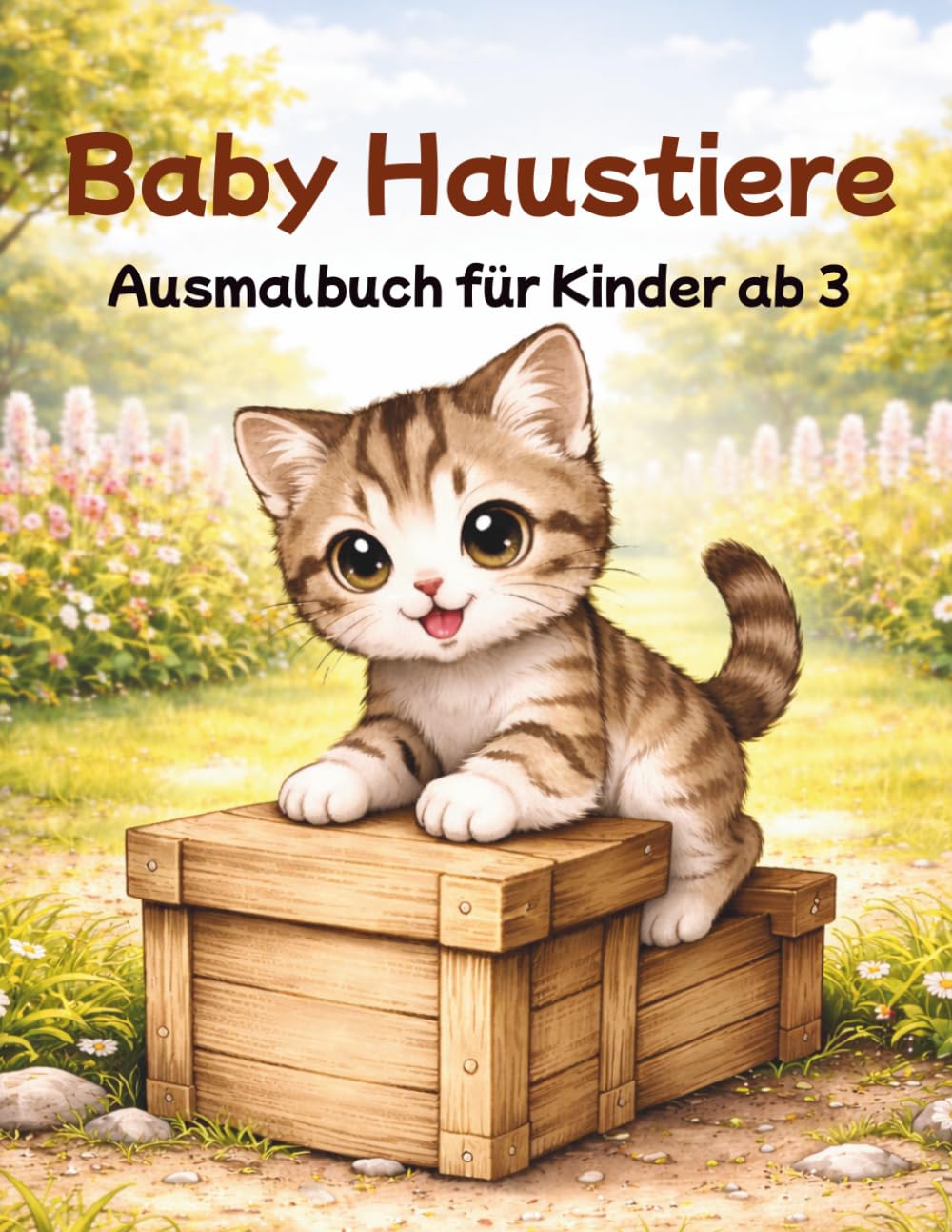 Ausmalbuch für Kinder ab 3: Baby Haustiere (Süße Tierbabys)