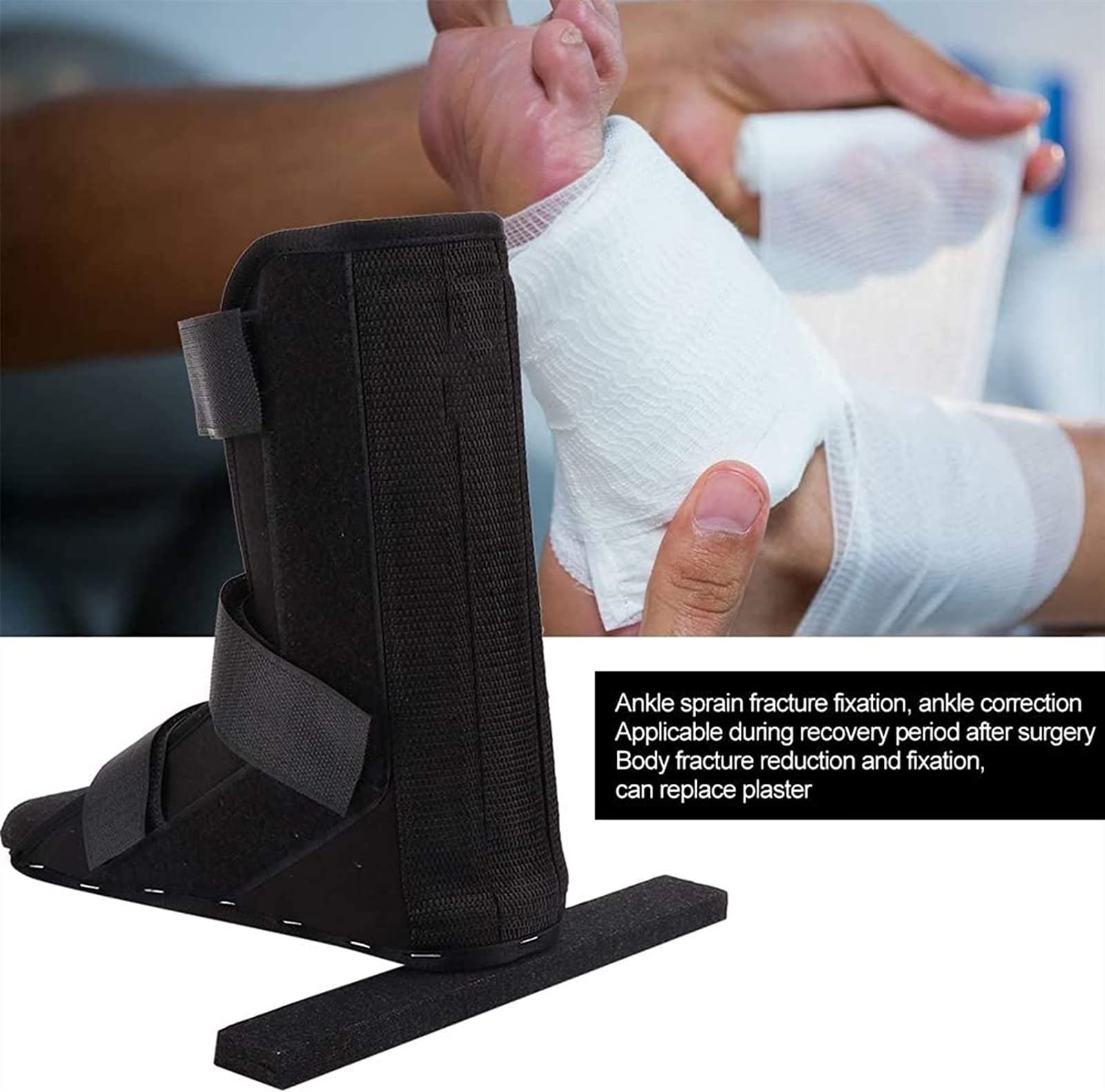 Ortesis para pie, bota para fractura de pie, transpirable, cómoda, con ajuste de múltiples ángulos, soporte para corrección de tobillo, fijación de ligamento para fractura de tobillo y pie (tamaño: