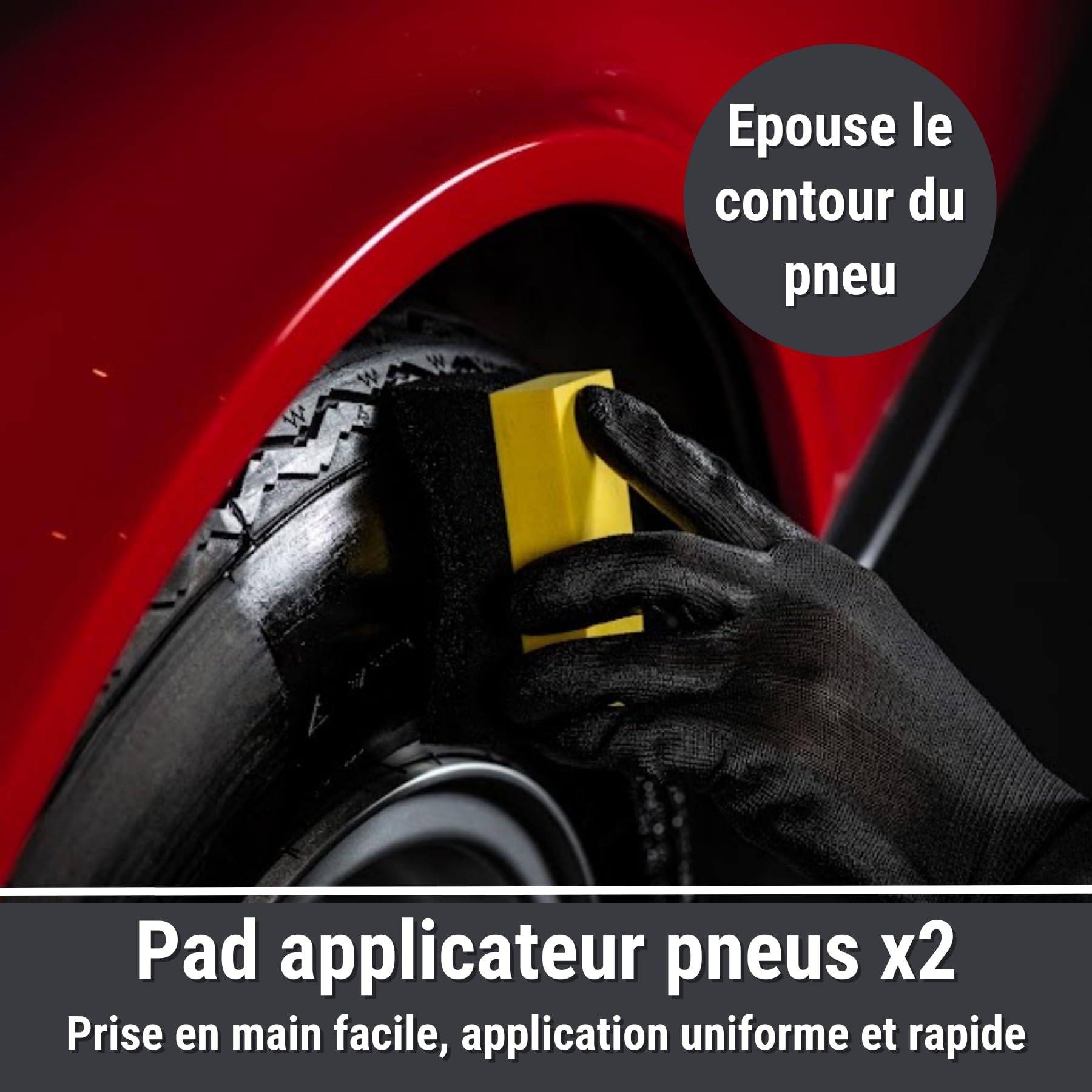 ProTech Monte-Carlo - Kit Accessoires Detailling - Boite de 3 Pinceaux - 2 Applicateurs Pneus - 2 Mousses Rondes - Nettoie Tous Les Détails de Votre Voiture avec Précision - Offre Un Nettoyage Complet