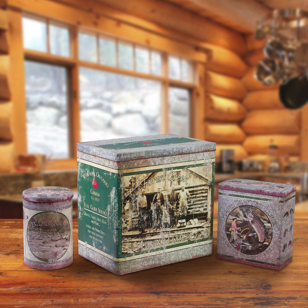 Fishing Advertising Tins - Food safe Set of 3