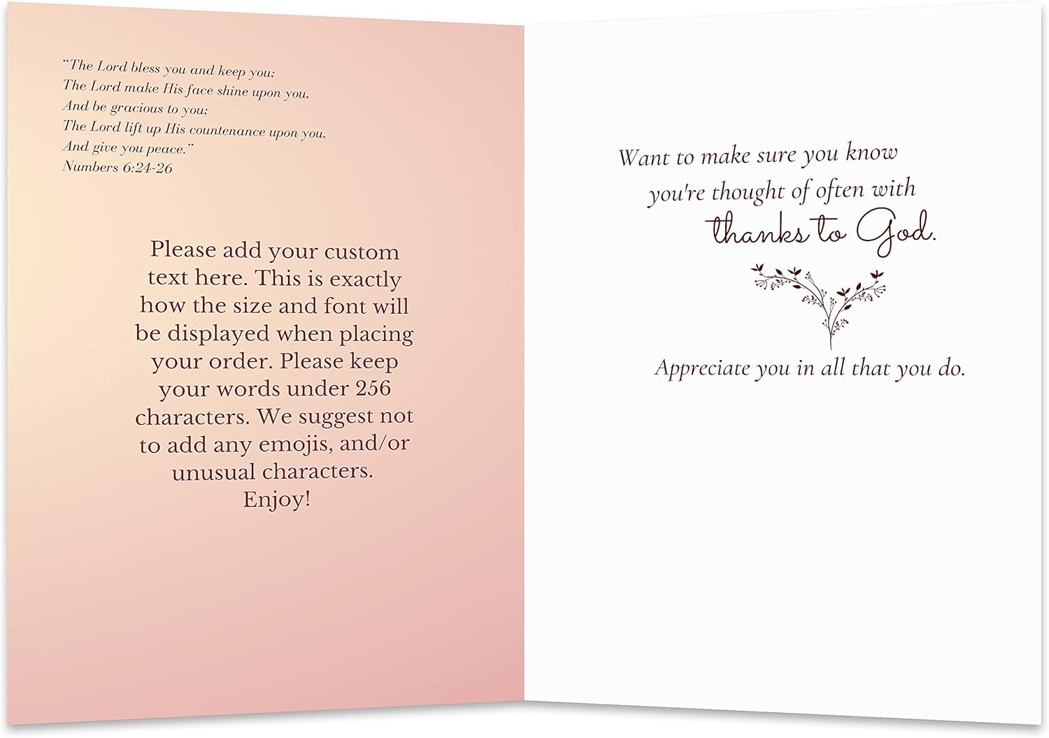 Simply Uncaged Christian Gifts Personalized Ministry Appreciation Card Custom Your Photo Image Upload Your Text Greeting Card (Pack of 12)