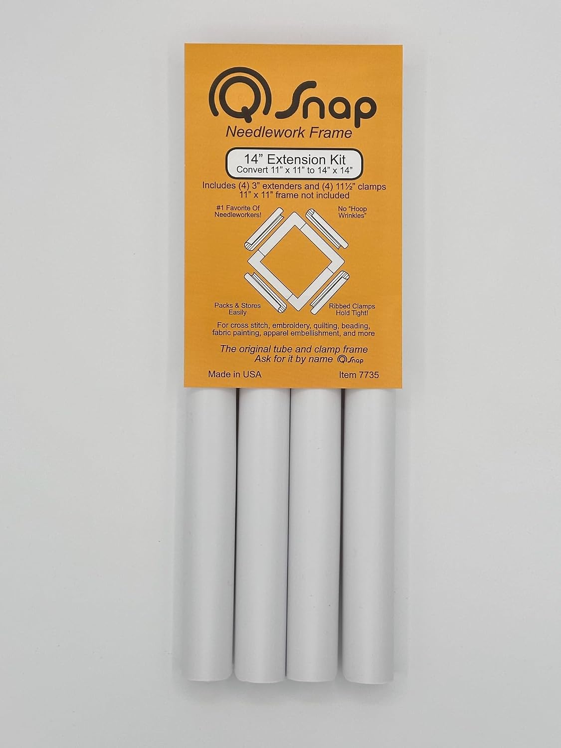 Q Snap Embroidery Frame Needlework Bundle - 11x11 inch Q-Snap Frame and 14 inch Extension Kit Set with Hand-Dyed Aida 16 Count Cross Stitch Fabric by VolcanoStitching