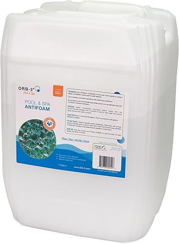 Orb-3 T422-000-5G Antiespumante para mantenimiento de piscina, cubo de 5 galones