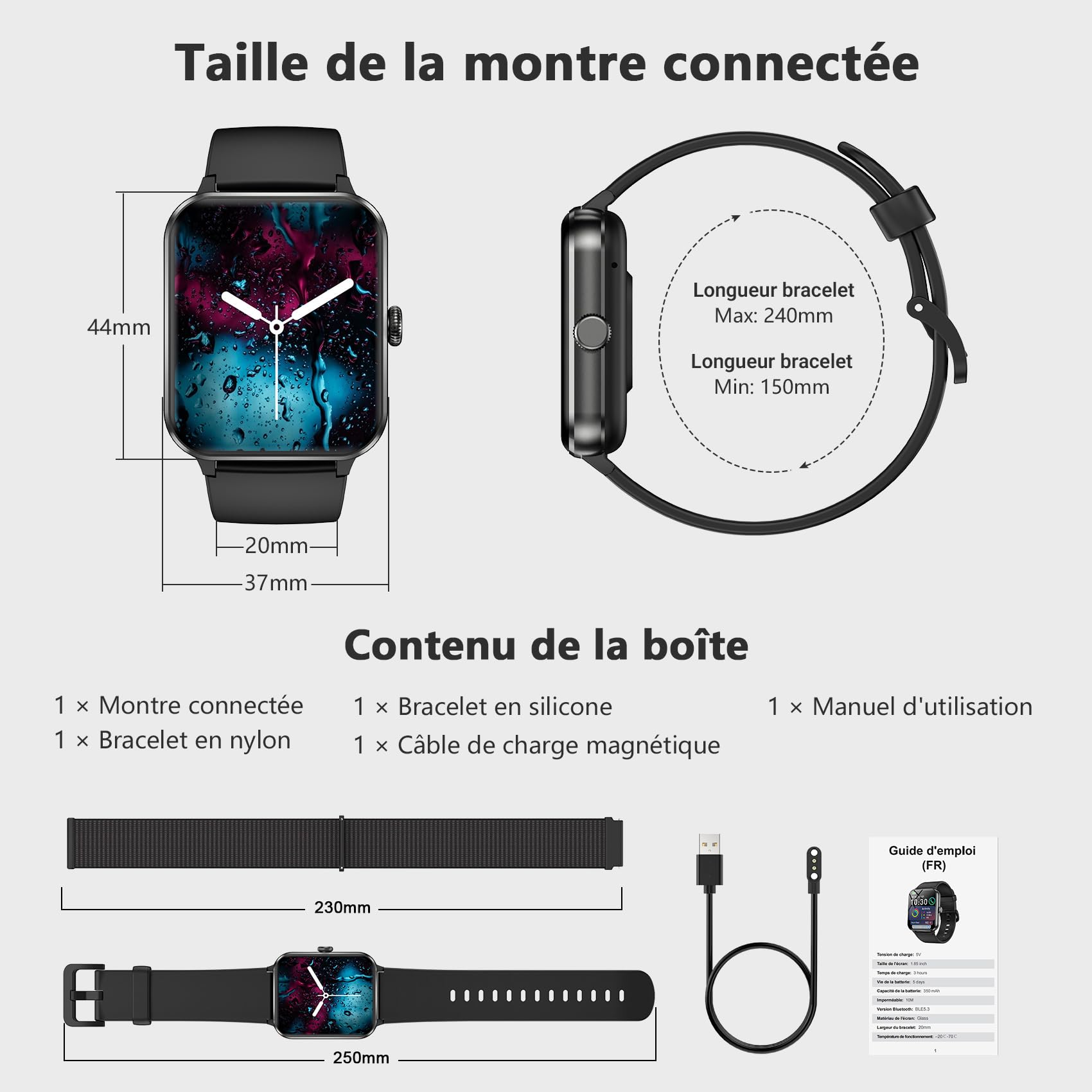 Blackview Montre Connectée Homme Femme, 5.3 Appel Bluetooth, Bleu poudré