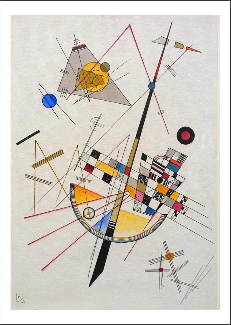 Delicate_Tension 1923 by Wassily Kandinsky, 12x8"(A4) Poster Print